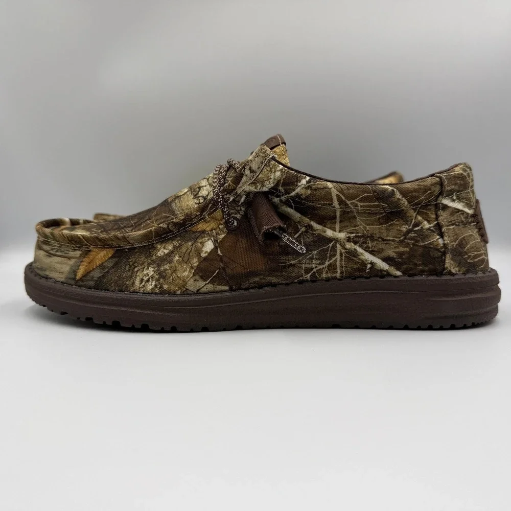 Hey Dude Wally Realtree Edge Men Size 8 Brown/Natural Camo Loafers 41274-21S NEW